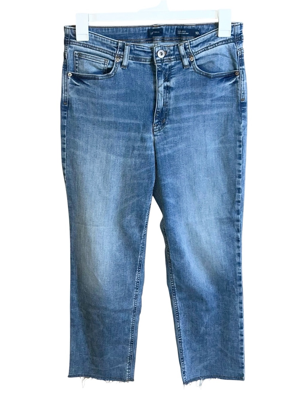 J. Jill Denim High Rise Straight-Leg Crop Jeans Women’s 10 Regular Blue 31x25